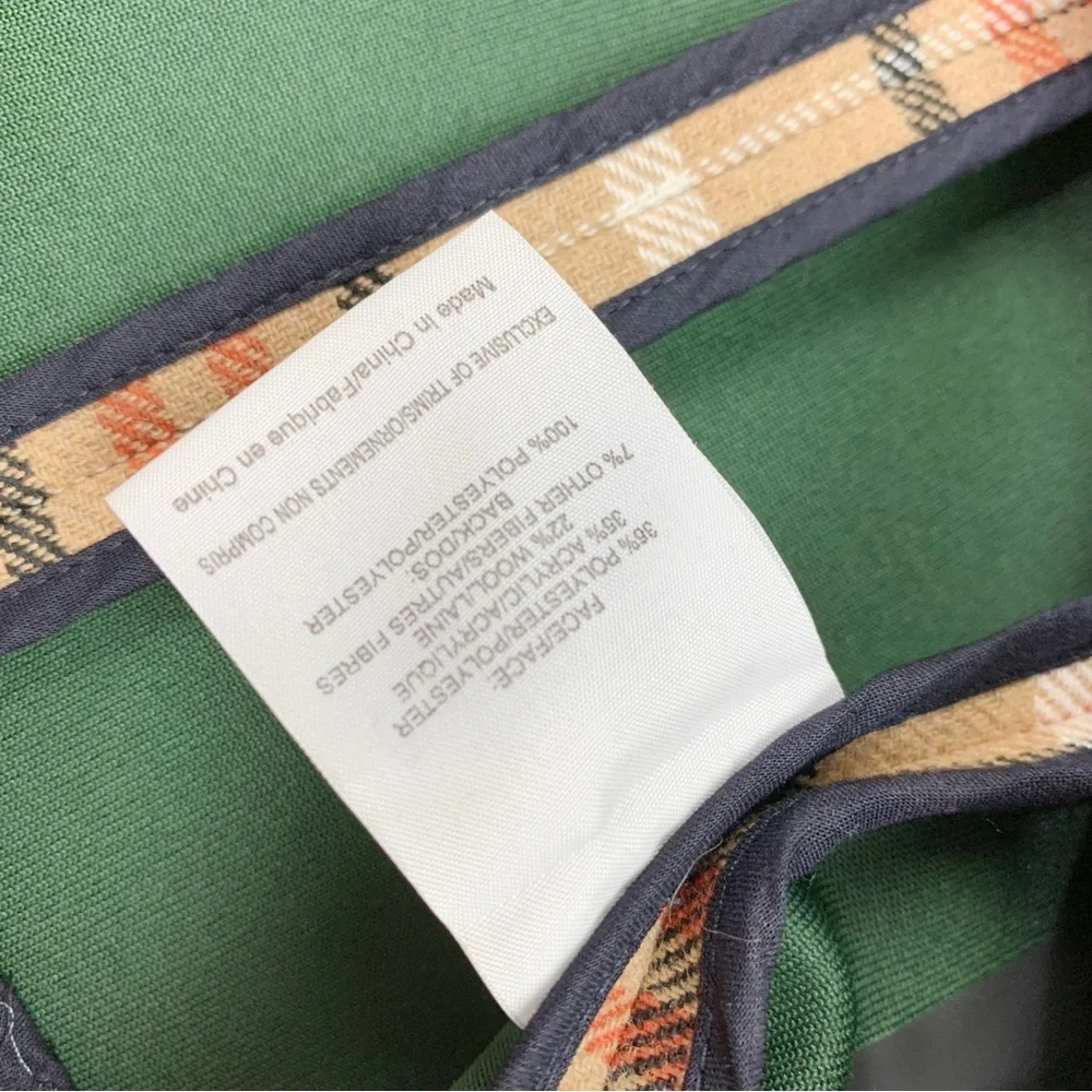 Tory Burch wool blend plaid double‎ breasted coat